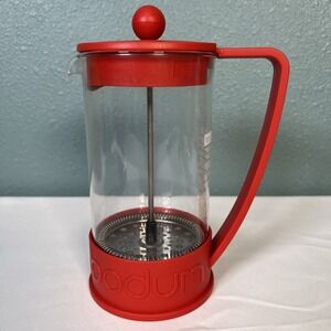 Bodum Brazil French Press Coffee Maker, 34 oz Red | Durable & Dishwasher Safe